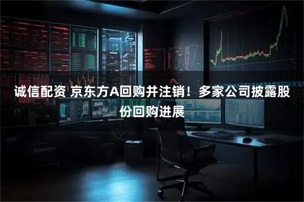 诚信配资 京东方A回购并注销！多家公司披露股份回购进展